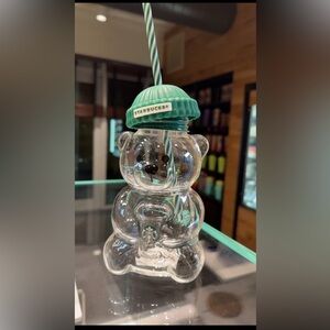 Starbucks Bearista glass cup teddy bear